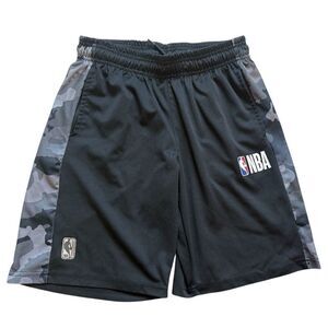 Youth Boys NBA Logo Black Dri-FiT Camo Trim Basketball Active Shorts  Sz L 14/16
